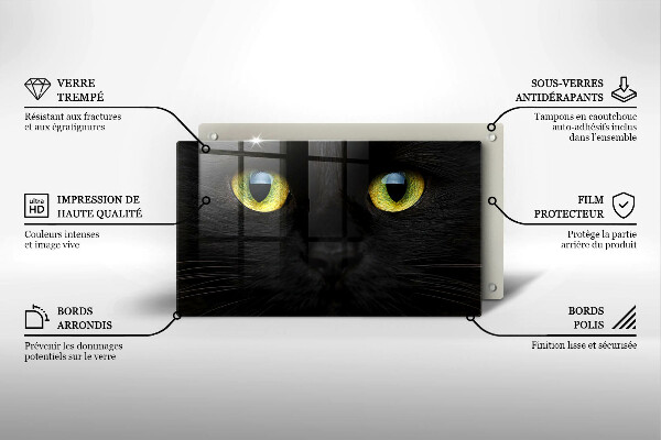 Tabla de cortar de vidrio Ojos de gato animales