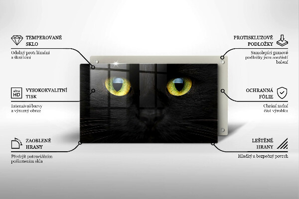 Tabla de cortar de vidrio Ojos de gato animales