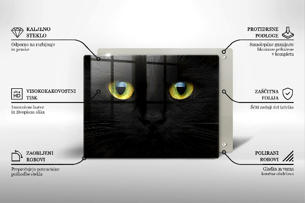 Tabla de cortar de vidrio Ojos de gato animales