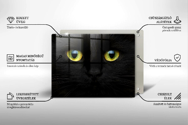 Tabla de cortar de vidrio Ojos de gato animales