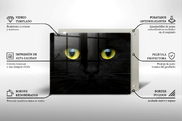 Tabla de cortar de vidrio Ojos de gato animales