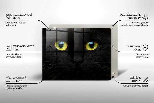 Tabla de cortar de vidrio Ojos de gato animales