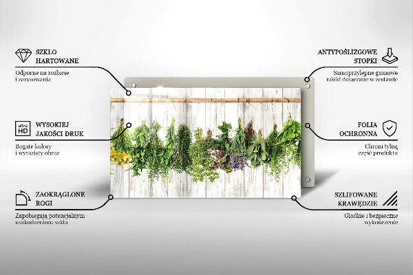 Tabla de cortar de vidrio Hierbas y plantas secas