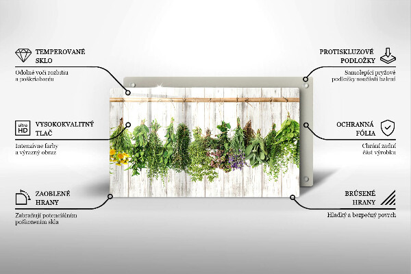 Tabla de cortar de vidrio Hierbas y plantas secas