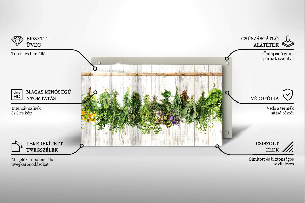 Tabla de cortar de vidrio Hierbas y plantas secas