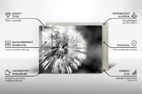 Tabla de cortar de vidrio Un delicado diente de león