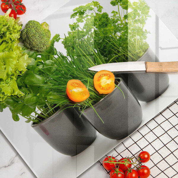 Tabla de cortar de vidrio Macetas con hierbas