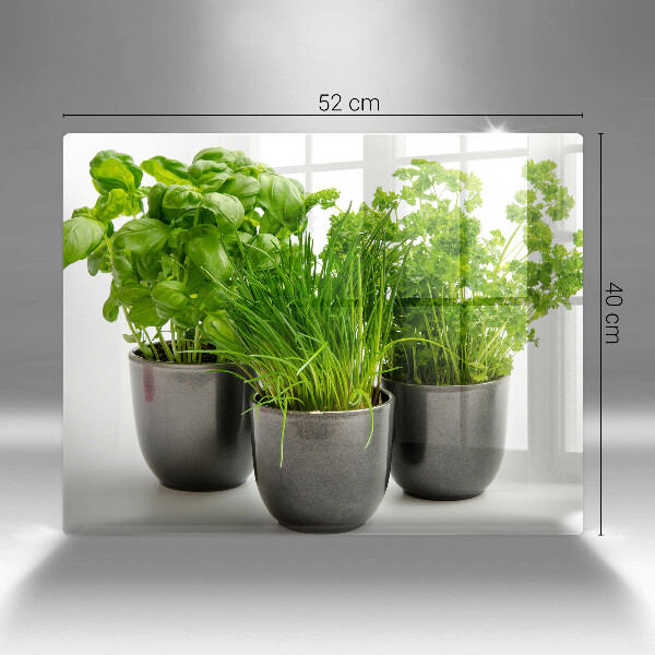 Tabla de cortar de vidrio Macetas con hierbas