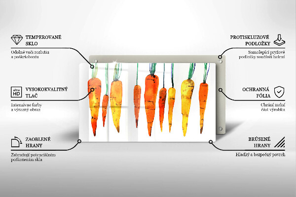 Tabla de cortar de vidrio Ilustración de zanahoria