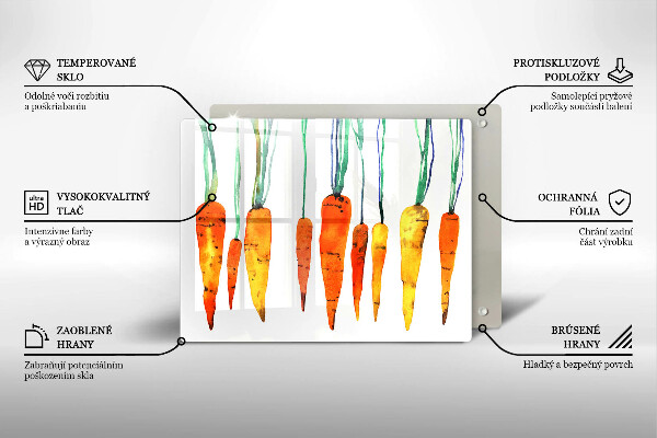 Tabla de cortar de vidrio Ilustración de zanahoria