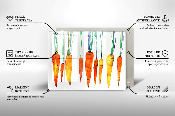 Tabla de cortar de vidrio Ilustración de zanahoria