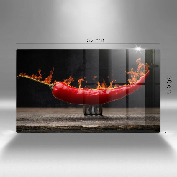 Tabla de cortar de vidrio Ají picante