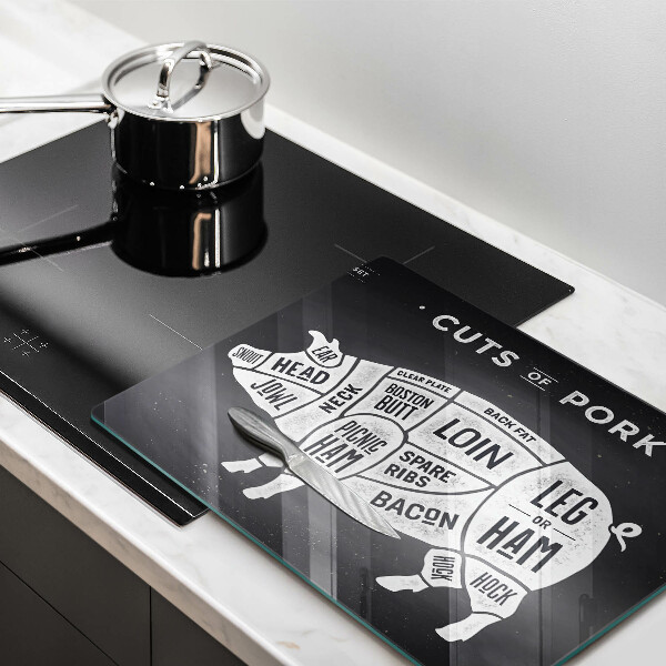 Tabla de cortar de vidrio Carne de cerdo