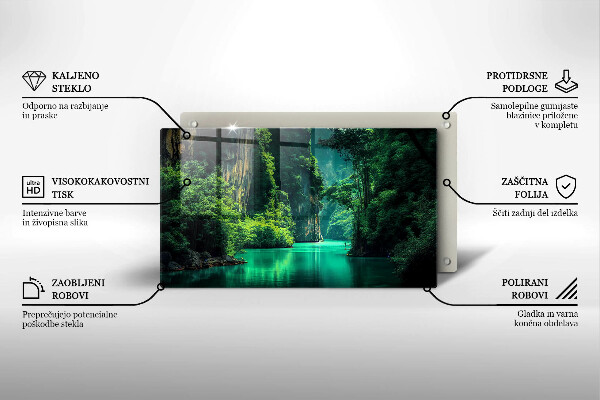 Tabla de cortar de vidrio Paisaje de laguna