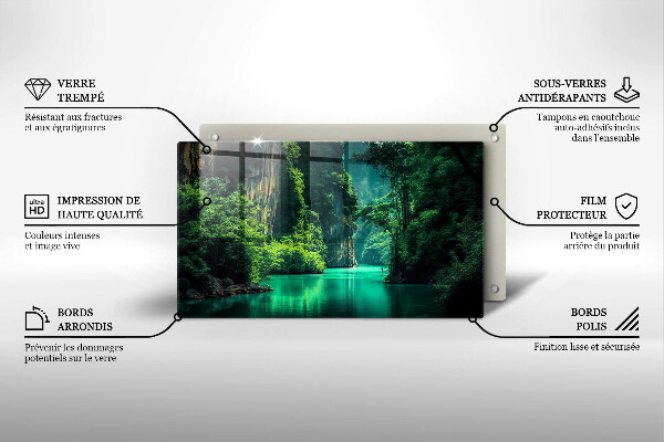 Tabla de cortar de vidrio Paisaje de laguna