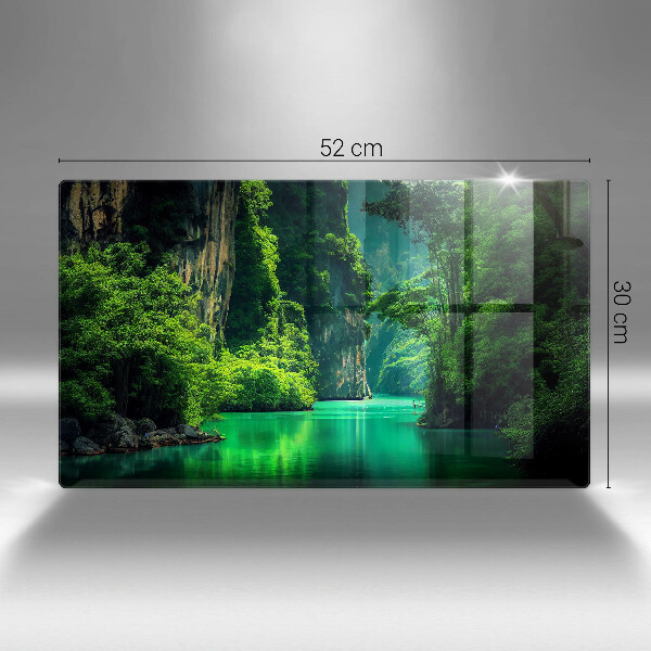 Tabla de cortar de vidrio Paisaje de laguna