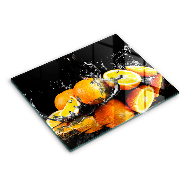 Tabla de cortar de vidrio Fruta jugosa de naranja