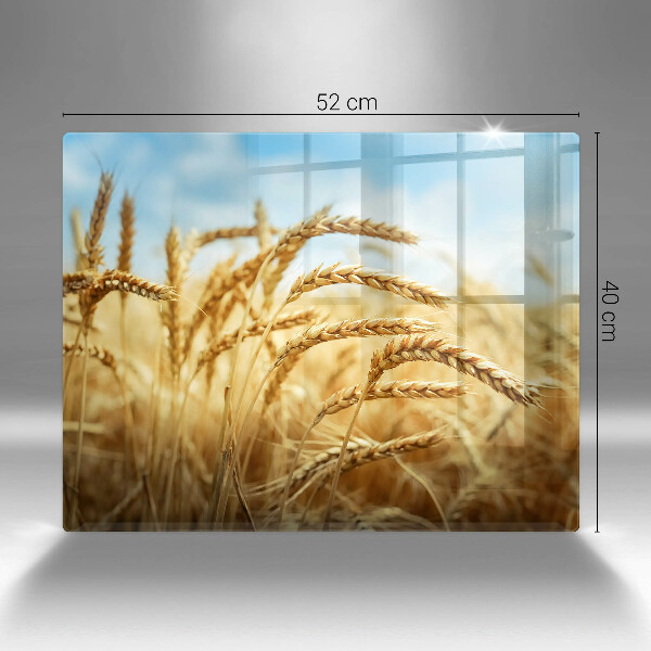 Tabla de cortar de vidrio Espigas de cereales en el campo