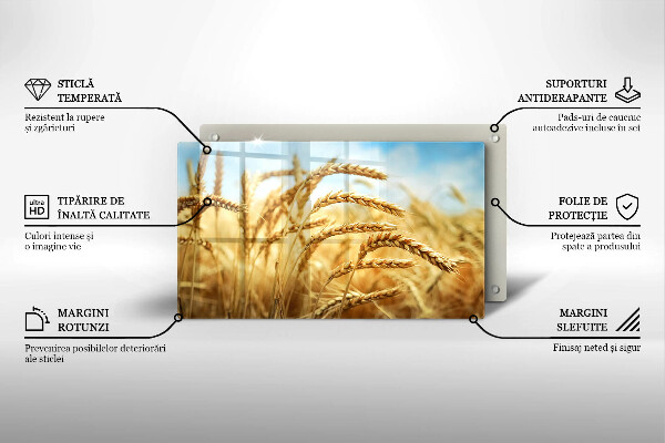 Tabla de cortar de vidrio Espigas de cereales en el campo