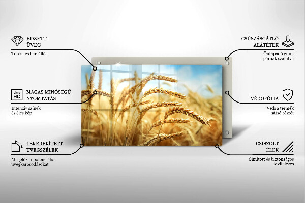 Tabla de cortar de vidrio Espigas de cereales en el campo