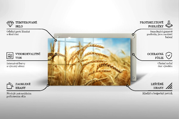 Tabla de cortar de vidrio Espigas de cereales en el campo
