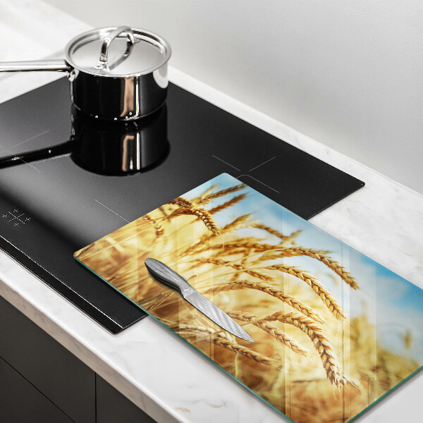 Tabla de cortar de vidrio Espigas de cereales en el campo