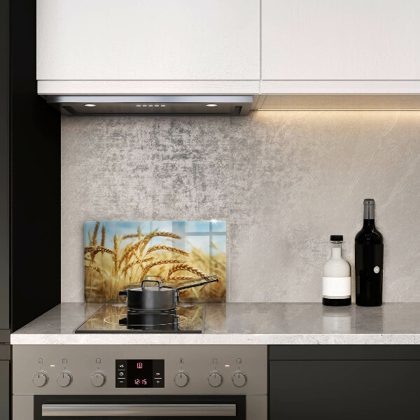 Tabla de cortar de vidrio Espigas de cereales en el campo