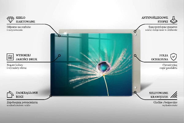 Tabla de cortar de vidrio Rocío sobre un diente de león
