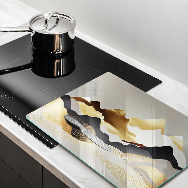 Tabla de cortar de vidrio Montañas doradas abstractas