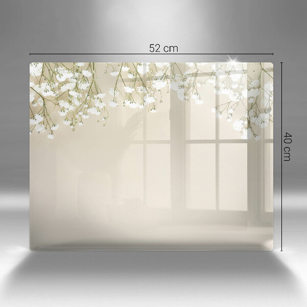 Tabla de cortar de vidrio Flores boho de yeso