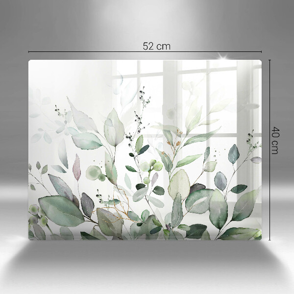 Tabla de cortar de vidrio Plantas de acuarela