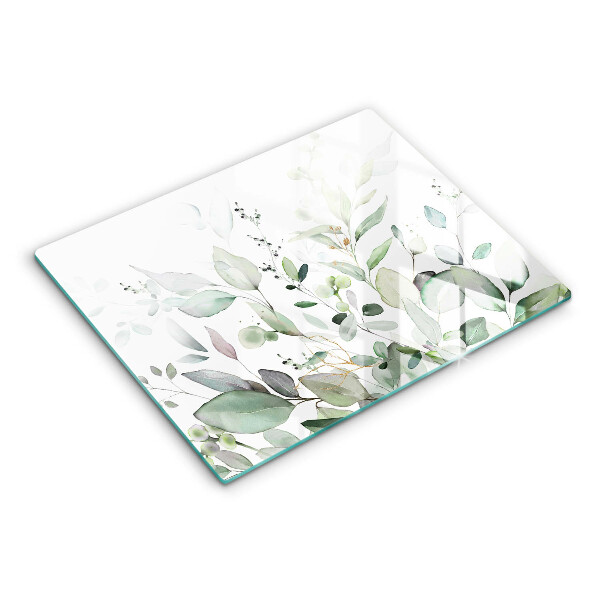 Tabla de cortar de vidrio Plantas de acuarela