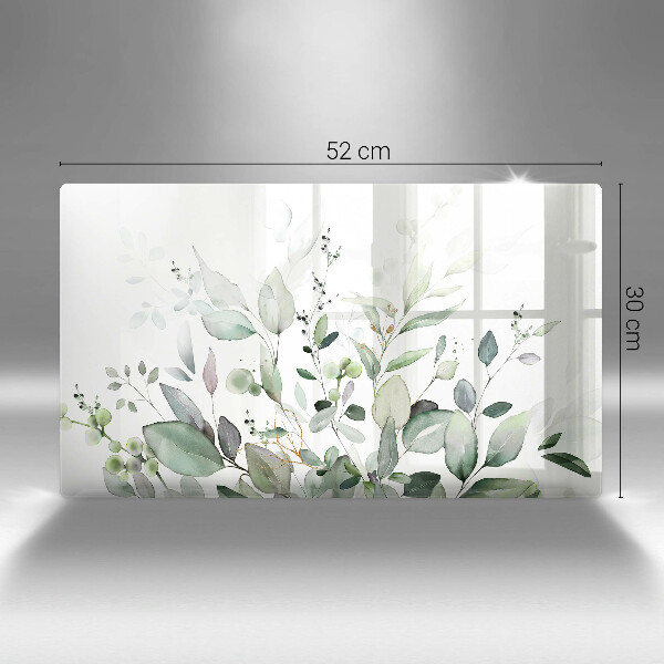 Tabla de cortar de vidrio Plantas de acuarela