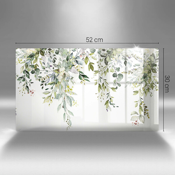 Tabla de cortar de vidrio Hojas y flores decorativas