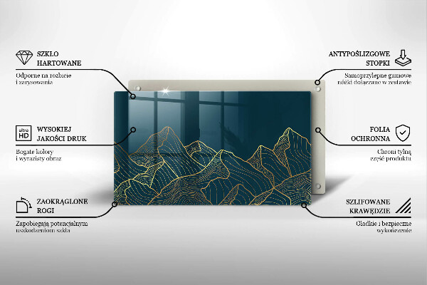 Tabla de cortar de vidrio Montañas abstractas