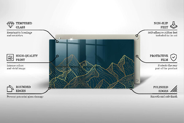Tabla de cortar de vidrio Montañas abstractas
