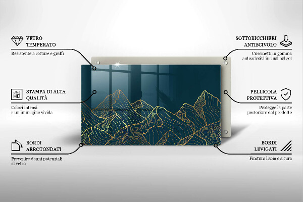 Tabla de cortar de vidrio Montañas abstractas