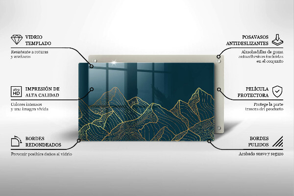 Tabla de cortar de vidrio Montañas abstractas