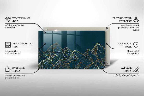 Tabla de cortar de vidrio Montañas abstractas