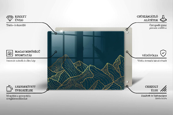 Tabla de cortar de vidrio Montañas abstractas