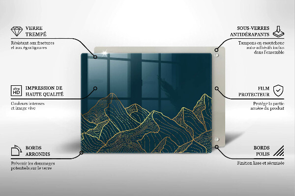 Tabla de cortar de vidrio Montañas abstractas