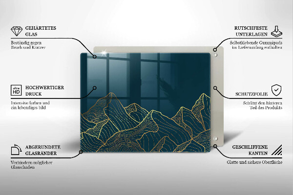 Tabla de cortar de vidrio Montañas abstractas
