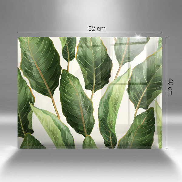 Tabla de cortar de vidrio Hojas de banana