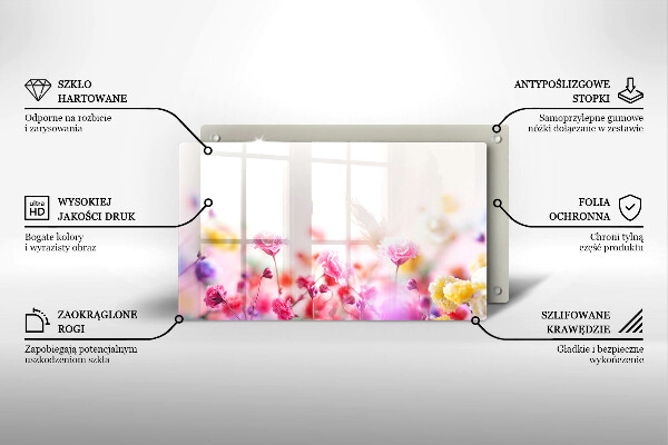 Tabla de cortar de vidrio Prado de flores