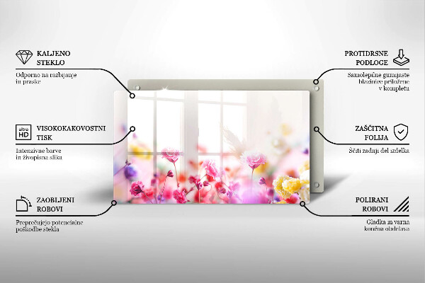 Tabla de cortar de vidrio Prado de flores