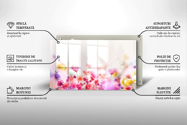 Tabla de cortar de vidrio Prado de flores