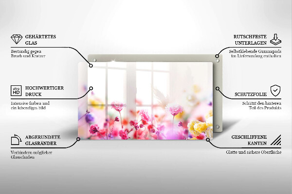 Tabla de cortar de vidrio Prado de flores