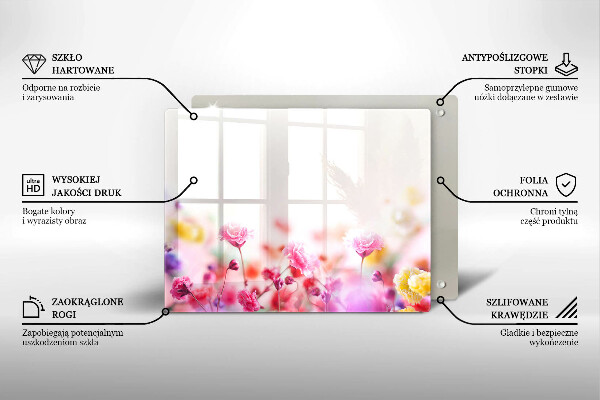 Tabla de cortar de vidrio Prado de flores