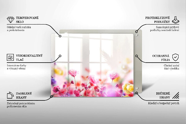 Tabla de cortar de vidrio Prado de flores