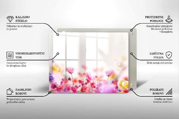 Tabla de cortar de vidrio Prado de flores